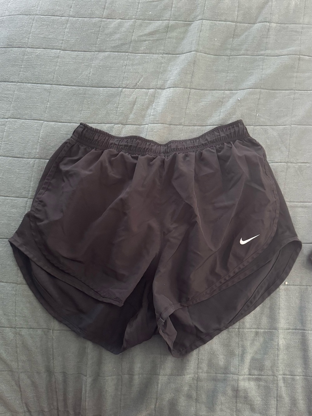 Nike Women’s Black Athletic Running Shorts with White Swoosh